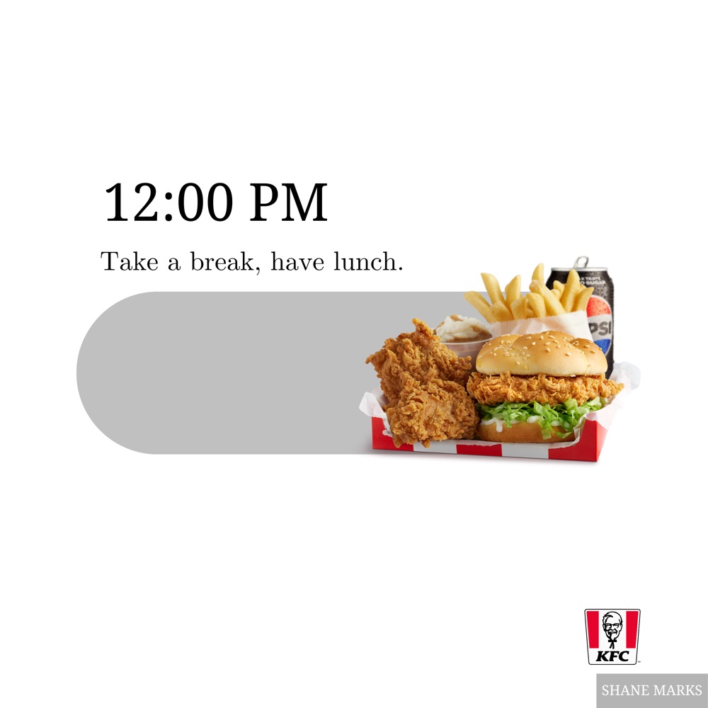 KFC ad concept — Take a break, have lunch